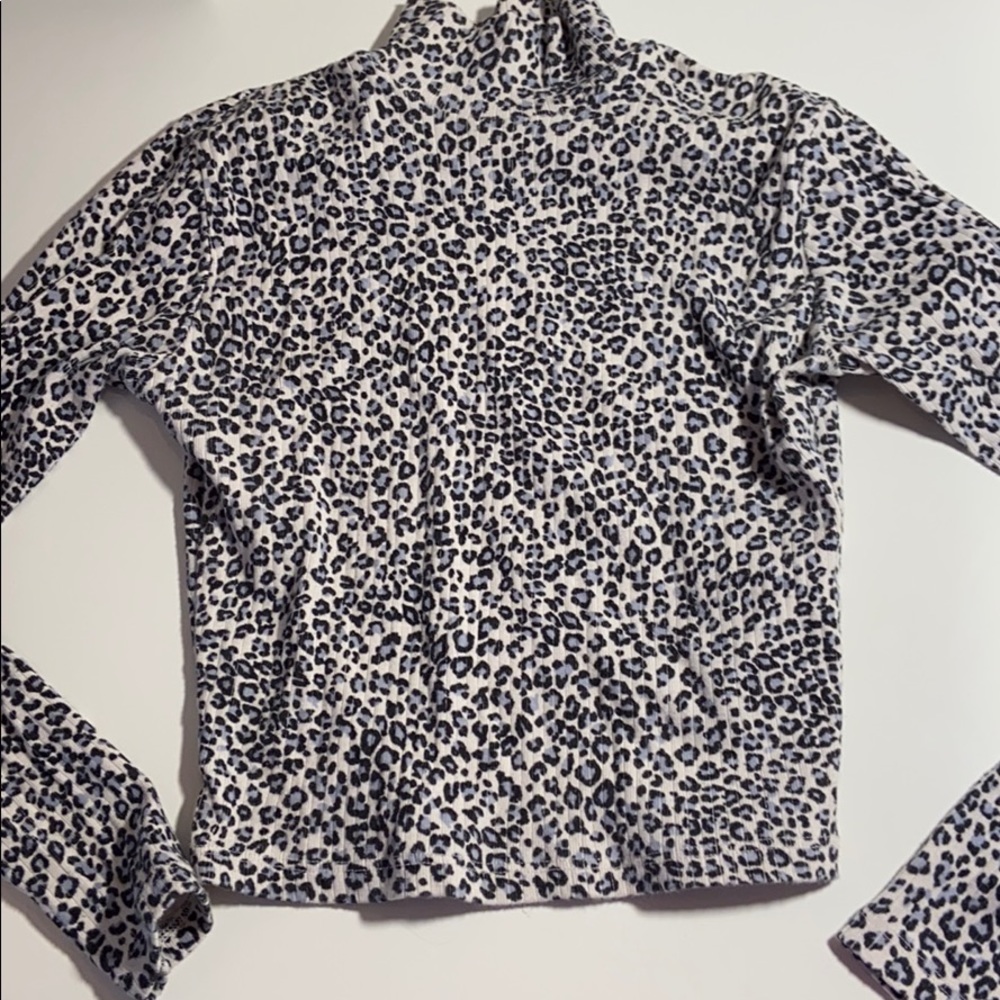 Brandy Melville Leopard Turtleneck Top